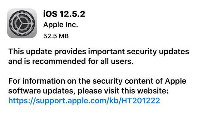 绥宁苹果手机维修分享iOS12.5.2发布，建议所有老苹果用户安装 